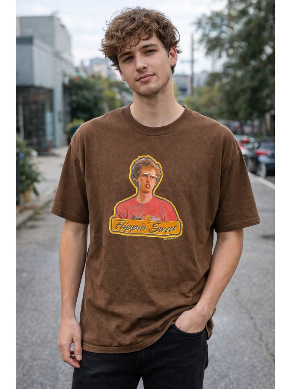 Napoleon Dynamite Flippin' Sweet Brown Men's Short Sleeve T-Shirt in Size XXL